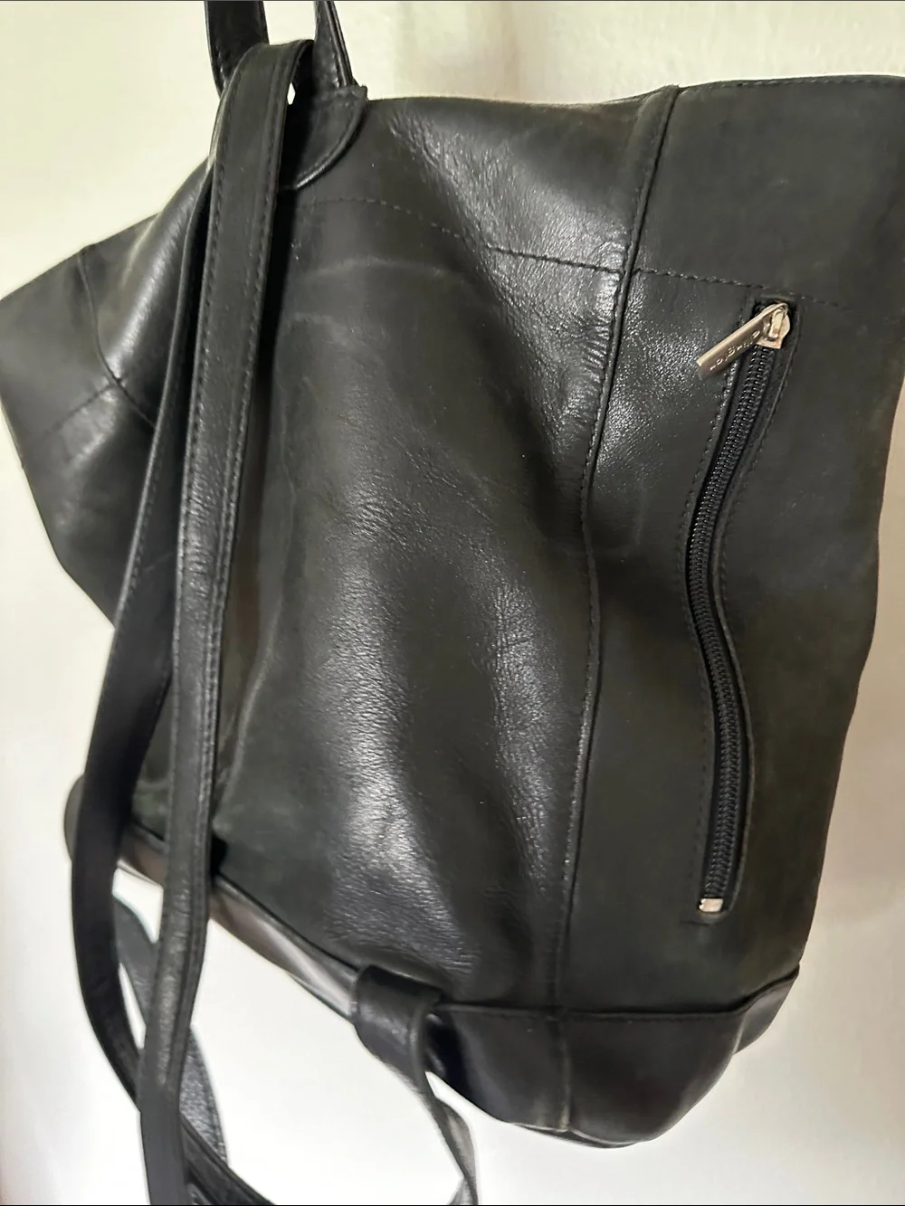 Black Leather Tote Bag/backpack- Classic Everyday Carry